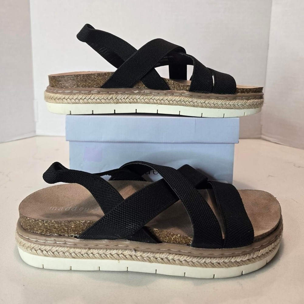 Madden Girl LORRA Black Platform Sandals Women's Size 8.5 Brand New